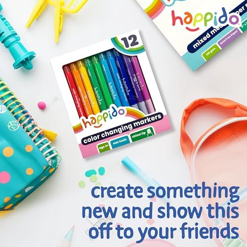 Happido Double-Sided Color Changing Markers for Kids, Set of 12