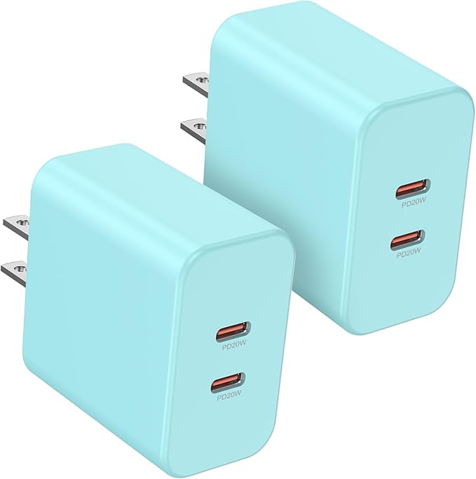 Susnwere 40W Dual USB C Charger Block,2-Port Fast USB-C Power Adapter Wall Charger Plug Type C Charging Block for Laptop Computer & Tablets/Phones iPhone 15/14/13/12/11/X, iPad,Samsung,Google 2pack