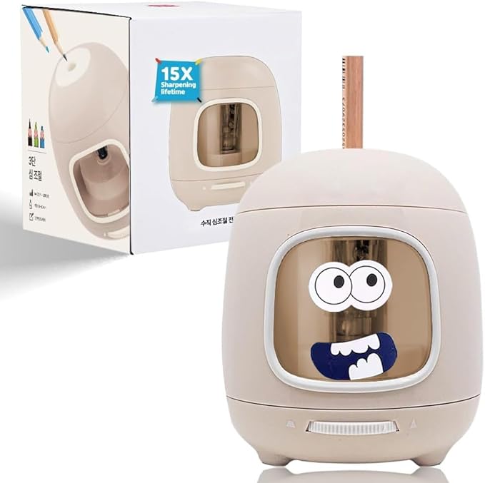 Electric Pencil Sharpener,5000 Times for Blade,Interchangeable Blade,3 Years Warranty,Battery/2A USB Powered,Suitable for 6-8mm, for Home, Office, School (Grey)