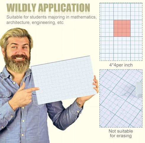 Ctosree 24 Pack Graph Paper Pads 8.5 x 11 in, 10x10 Quad Ruled Grid Paper