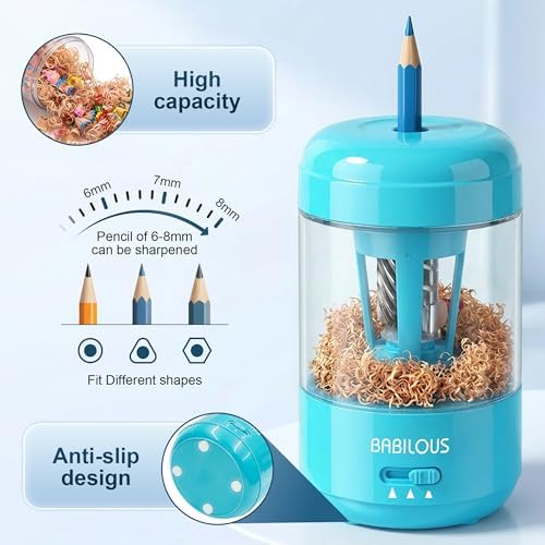 Babilous Rechargeable Electric Pencil Sharpener with Auto Feed & Auto Eject