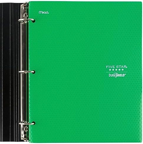 Five Star DuraShield Antimicrobial 2 Pocket Stay-Put Plastic Folders, 4 Count, Holds 11" x 8-1/2", Color May Vary (330010) (Pack of 6)