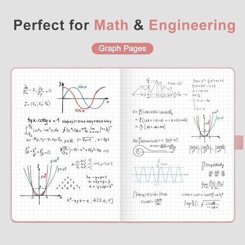 AHGXG Graph Grid Paper Notebook, 160 Pages, A5 Medium Size (5.7'' x 8.3'')
