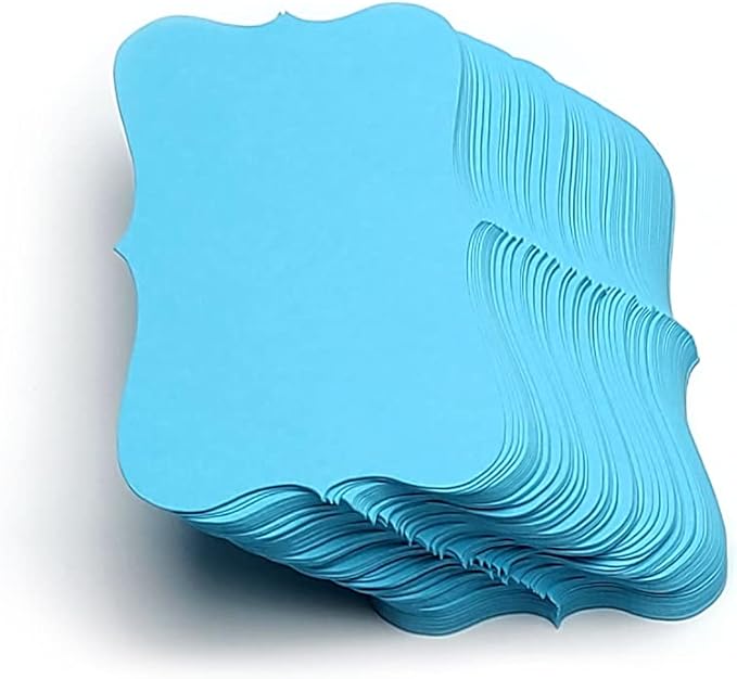 PPAPPAPPIYO Color Index Cards 3.5 x 2, 180gsm Thick Cardstock, Blank Colored Flash Cards for Study, Notes, Business Cards & Labels, Small Notecards 100 Pack (blue)