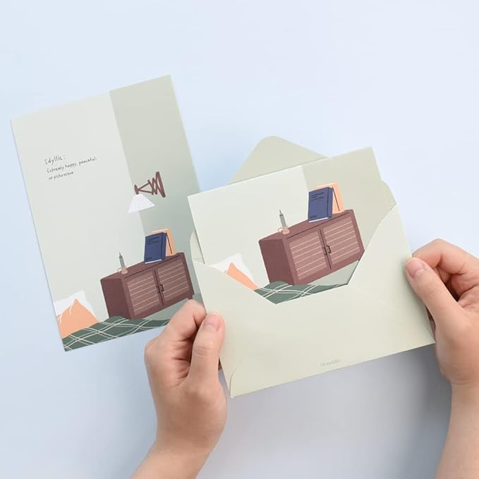 Monolike Ordinary Days Letter Paper and Envelopes Set - 8Type, 32 Letter Paper + 16 Envelopes