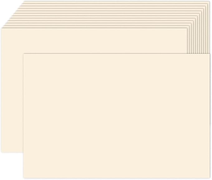 100 Pack 4x6 Ivory Cardstock Blank Index Cards, Goefun 80lb Heavyweight Cream Cardstock Unlined Notecards for Invitations, Postcards, Photo Paper, Recipe Cards