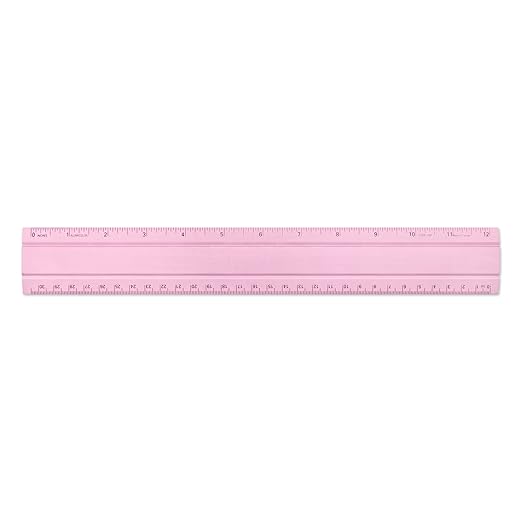 Alumicolor Aluminum Desk & Office Ruler, 12IN, Pink