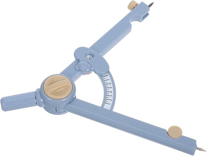 SHINEOFI Multifunctional Math Compass for Students, Blue Digital Locking Drafting Tool, School and Office Geometry Compass Kit