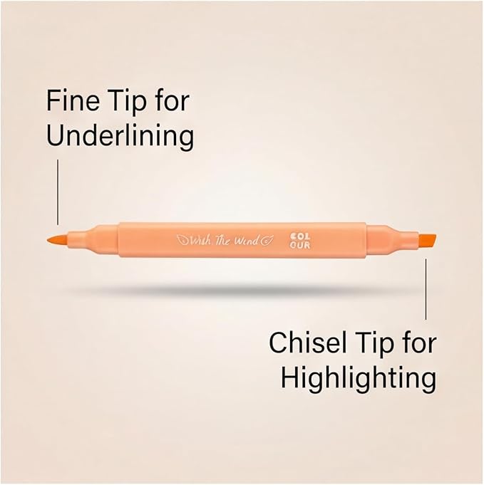 konket 6Pcs Aesthetic Cute Highlighters with Soft Chisel Tip, Double Ended Highlighter, Quick Dry Assorted Colors Highlighters Markers for School Supplies and Office Journaling
