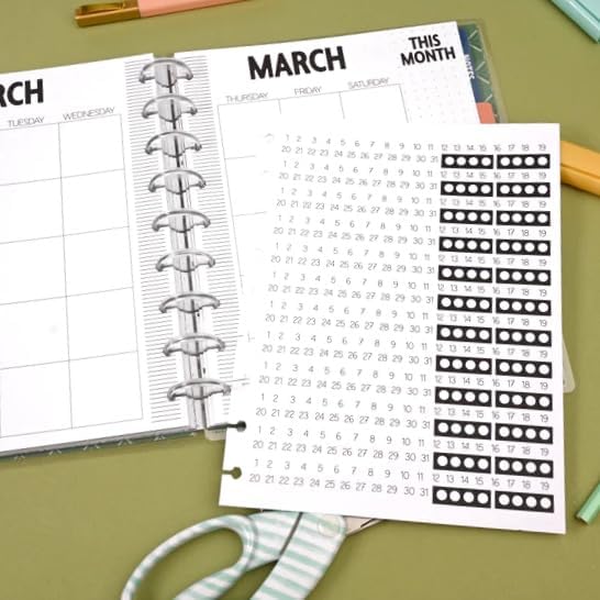 kellofaplan Plaid Student Planner (Undated), Disc-Bound, Weekly Planning Pages, Assignment Tracker, Colorful Monthly Tabs for Middle School, High School, College Students