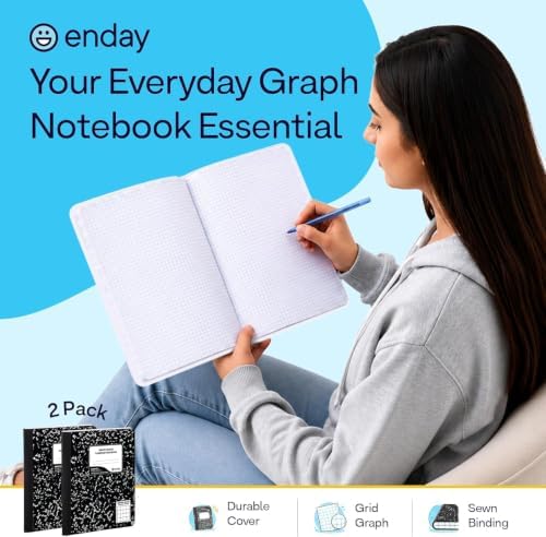 Enday Graph Paper Composition Notebook (48 Pack) 100 Sheets