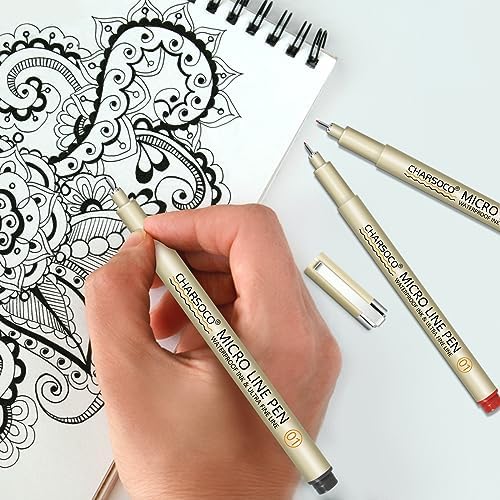 01 Micro Pen, Waterproof Archival Ink, 0.25mm Fineliner Ink Pens for Artist Illustration, Sketching, Anime, Manga, Technical Drawing and Scrapbooking, Fine Point Pen with 24 Colors