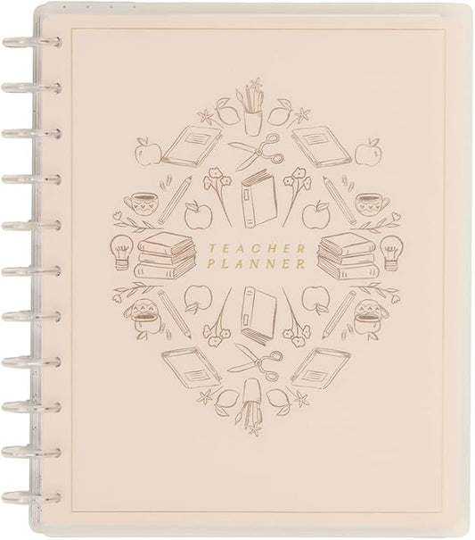 Happy Planner Disc-Bound 12-Month July 2026–June 2027 Academic Planner with 3 Extra Months, Big Size, 8.5" x 11", Teacher Layout, Light Lessons