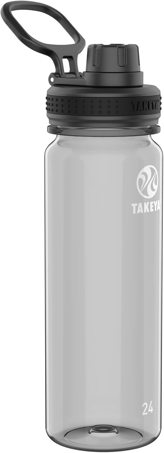 Takeya Tritan Sport Water Bottle with Spout Lid - BPA-Free & Dishwasher-Safe Water Bottle - Reusable Bottle with Lid Handle - Simple Leak-Proof Water Bottle - 24 oz, Stormy Black