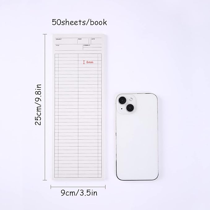 4 Pack To Do list Notepads, 9.8 × 3.5 inches Long Strip Notepad, College Ruled, Memo Pads for Planning, Tasks, Reminders, Home, Office, 50 Sheets Per Note Pads (Vertical Lined)