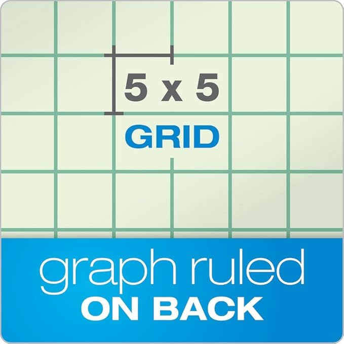 Tops Engineering Computation Pad, 8-1/2" x 11", Glue, 5 x 5 Graph Rule on Back, Green Tint Paper, 3-Hole Punched, 100 Sheets (35500) (Pack of 2)