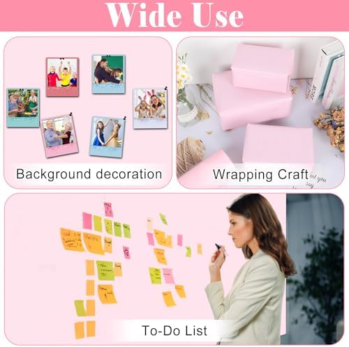 Pink Bulletin Board Roll Non-Woven Fabric Poster 15.7" x65.6ft