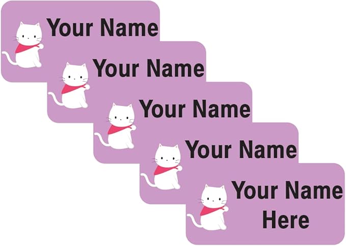 Personalized Name Labels for Kids – 60 Waterproof Peel-and-Stick Labels for Clothes, Lunch Boxes, Water Bottles, Laundry Bags – Durable, Dishwasher & Microwave Safe, Perfect for Camp, Daycare, School