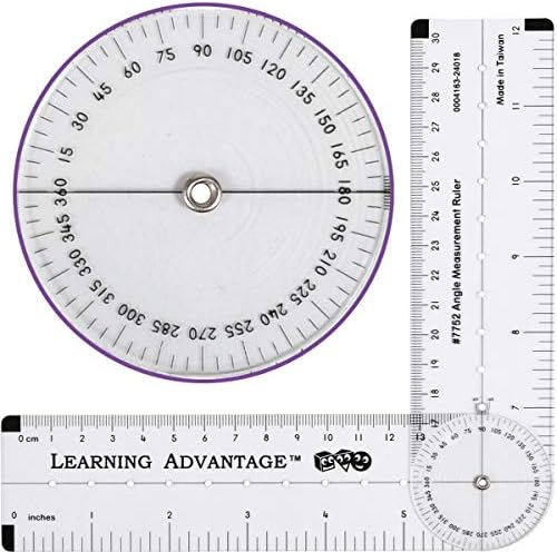 Learning Advantage Angle Measurement Ruler, Clear, Flexible and Adjustable