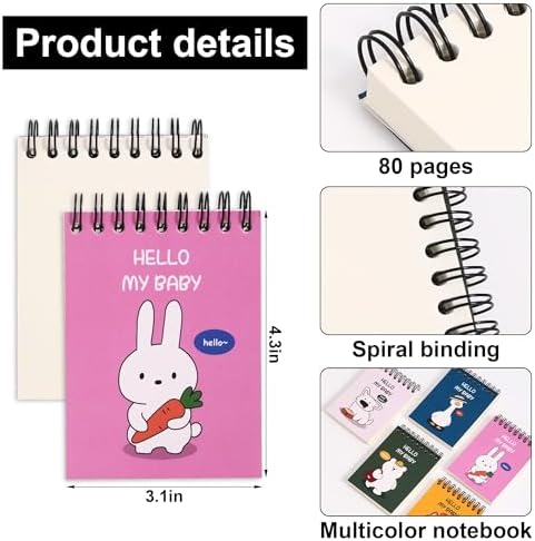 8pcs Dreamdove Blank Page Journal 3.1" X 4.3"Small Spiral Pocket Notebook Blank Unlined Notepads160 Pages Cute Spiral Blank Notebook No Lines Top Notebook Unlined Little Memo Steno Note Pads Nursing Notepad For Work, School, Office, Nurse, Travel
