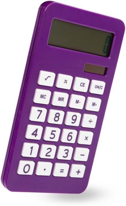 JAM PAPER Desktop Calculator - 10 Digit LCD Display - 3 3/4 x 6 3/4 Inches - Purple - Sold Individually