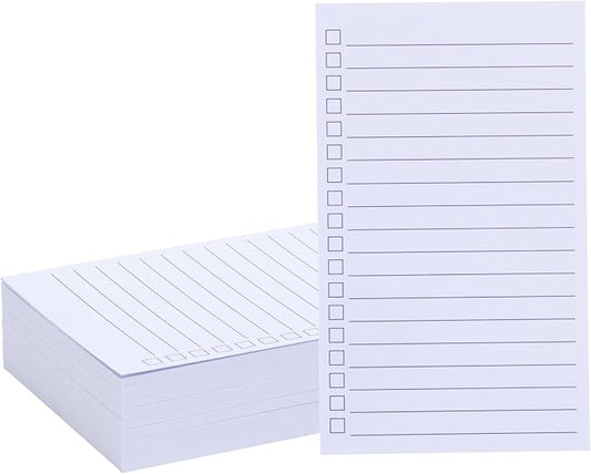 Vertical Ruled Index Cards 3x5 with Check Boxes,Double Sided Ruled Note Card for To Do Checklists, Heavy Weight Flash Cards for Studying,School, Home and Office - White,100 Pack