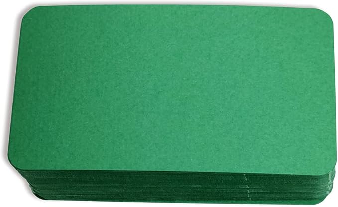 PPAPPAPPIYO 3.5x2 rounded corner index cards180gsm Thick Cardstock, Blank Colored Flash Cards for Study, Notes, Business Cards & Labels, Small Notecards 100 Pack (green)