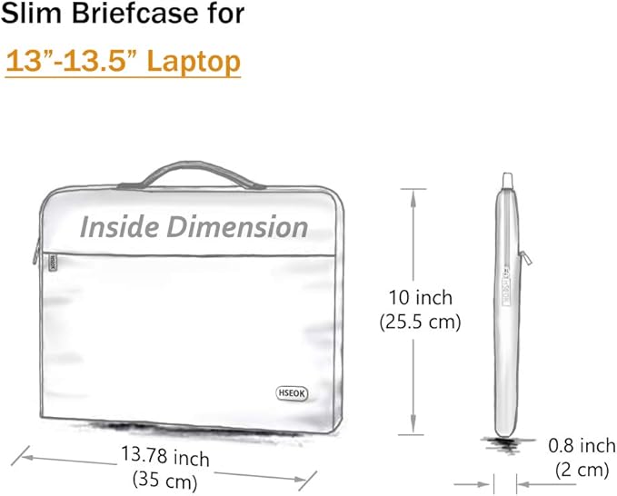 Hseok Laptop Sleeve 13-14 Inch Case Briefcase Compatible with MacBook Neo Pro 14 M5/M4/M3/M2/M1, All Models 13.3 Mac Air/Pro, XPS 13 14, Most Popular 13"-14" Notebooks,B01G01