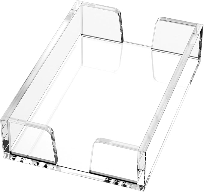 WINFFOR Acrylic Notepad Holder Dispenser - 4x6 in Sticky Note Memo Holder Self-Stick Note Pad Organizer (W/O Pads) Office Desk Accessories School Supplies, Crystal Clear