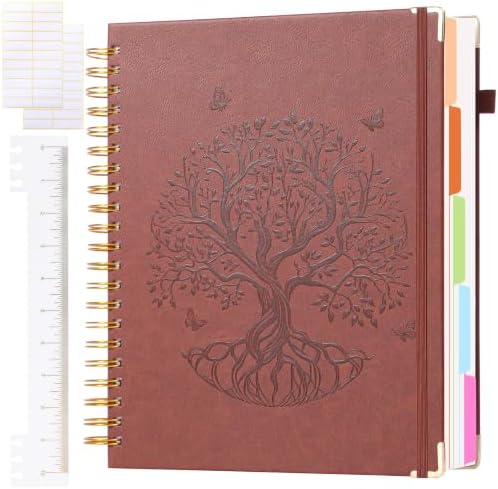 5 Subject Notebook College Ruled, Big Hardcover Spiral Notebook 8.5" x 11"