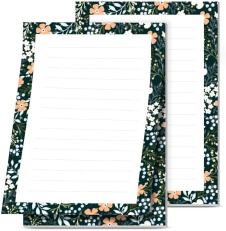 2 Pack Lined Sticky Notes 4x6 in, Cute Self-Stick Notepads with Lines, Large Memo Pads Strong Adhesive for Office, Home Colorful Boho Flowers