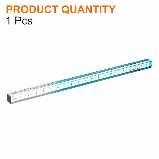 HARFINGTON Acrylic Clear Straight Rulers 20cm Metric Transparent Gradient Three-Dimensional Plastic Ruler Square Cube Measuring Tool for Classroom Office, Sky Blue