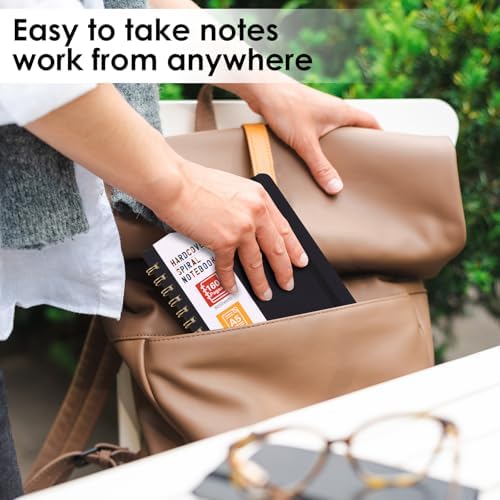 LABUK Spiral Notebook, 160 Pages A5 Lined Hardcover Notebook, 5.5 x 8in Spiral Journal for Women and Man, Work, Writing (Black)