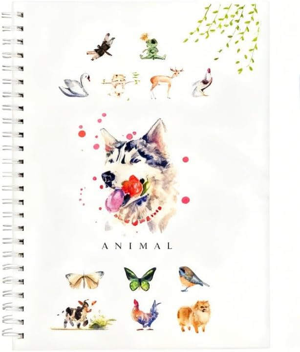 24 Colors Watercolor Book with Paint，Beginner Watercolor Workbook Kit, Watercolors Workbook (Animals-No Paint)