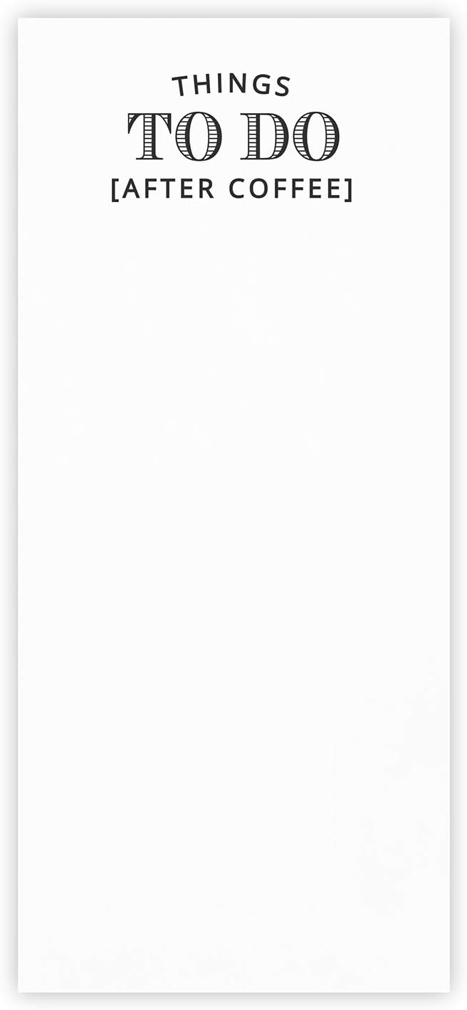 Santa Barbara Design Rectangular Acrylic Notepaper Holder with 125 Sheets Heavyweight Paper, 10" x 4.5", After Coffee