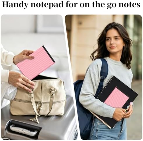 7 PCS Note Pads 5x8 Small Legal Pads 210 Sheets, Perforated Small Notebook Notepad 5 x 8 ,College Ruled Lined Paper Pads 80GSM, Mini Hard Backing Writing Pads Memo for Work School &Office Supplies-Pink