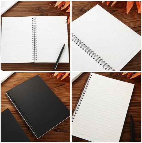 MIVIDE 24 Pack Black A5 Spiral Notebook, 8.2 x 5.7 Inch 60 Pages Hardcover Spiral Lined Notebook Journal, Lined Travel Bulk Writing Paper Notebook for School Business Office Supplies