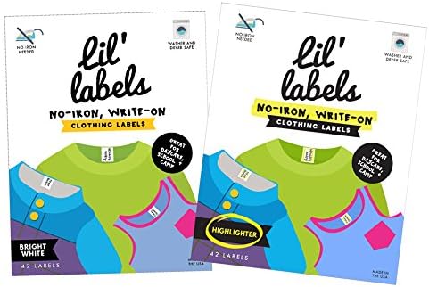 Clothing Labels - No-Iron, Washer Safe (Variety Set of 2)