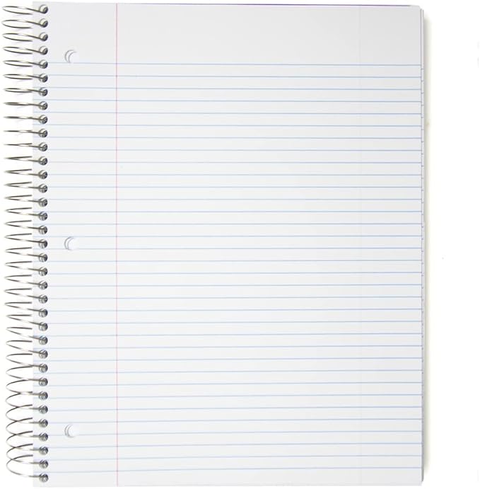 Top Flight Wired 5-Subject Wirebound Notebook with 8 Pockets, 160 Sheets, College Rule, 11 x 8.875 Inches, 1 Notebook, Cover May Vary (33182)