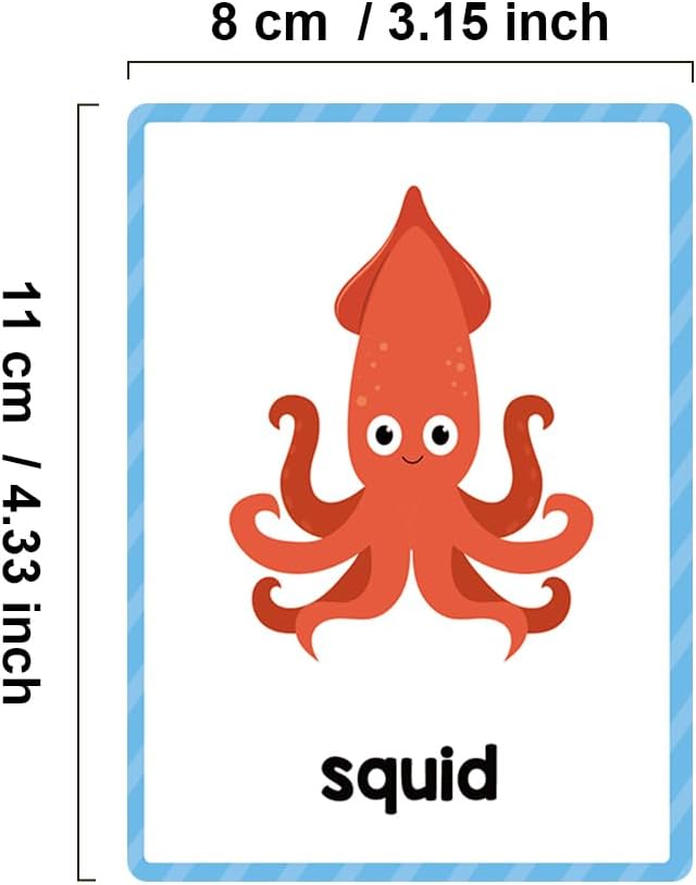 Lachilly Animals Learning Flashcards, High Frequency Words, Beginning Reading, Kindergarten to 1st Grade, ESL Teaching Materials, Autism Learning Materials, Vocabulary Building, 25 Cards, 48 Words