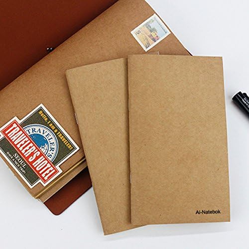 Dot Grid Notebook/Journal Inserts - Refill for Travelers Notebook by ai-natebok - 7.4 X 4 Inch - Set of 3-240 Pages
