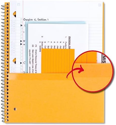 Five Star Spiral Notebooks Plus Study App, 2 Pack, 5 Subject, College Ruled Paper, 11" x 8-1/2", 200 Sheets, Black & White (73035)