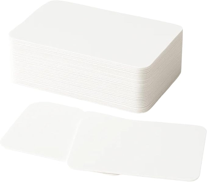 Set, 3.5 x 2 Inches, Kraft Brown White Pink, 100 Count Per Pack, Study Recipe To-Do List Organization Cards (White)