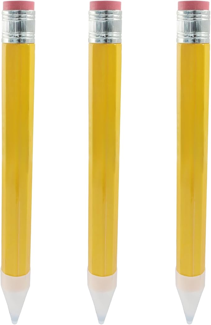 Zorfeter 3 PCS Yellow Giant Wooden Pencils with Eraser, Novelty Jumbo Pencil Prop Funny Giant Pencil for School Office Prop Supplies/Gifts