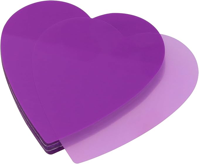 ONLYKXY 3 Pack Heart Shaped Transparent Sticky Notes 2.8X2.8in Waterproof Self-Stick Book Tabs 150 Sheets PET Markers Sticky Notes Pad (Purple)