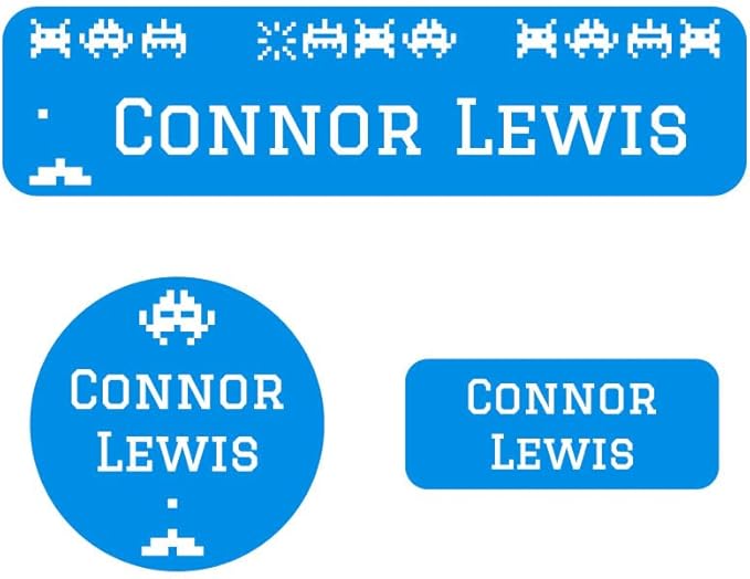 Name Bubbles - Kids Custom Name Labels for Daycare, School, Camp (144 Labels) - Personalized Waterproof Name Stickers for Clothes Tags, Lunch Boxes, Water Bottles, & School Supplies (Arcade)