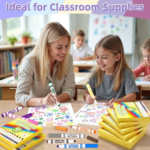 120 Count Washable Markers, 12 Packs, 10 Colors, School Supplies Bulk