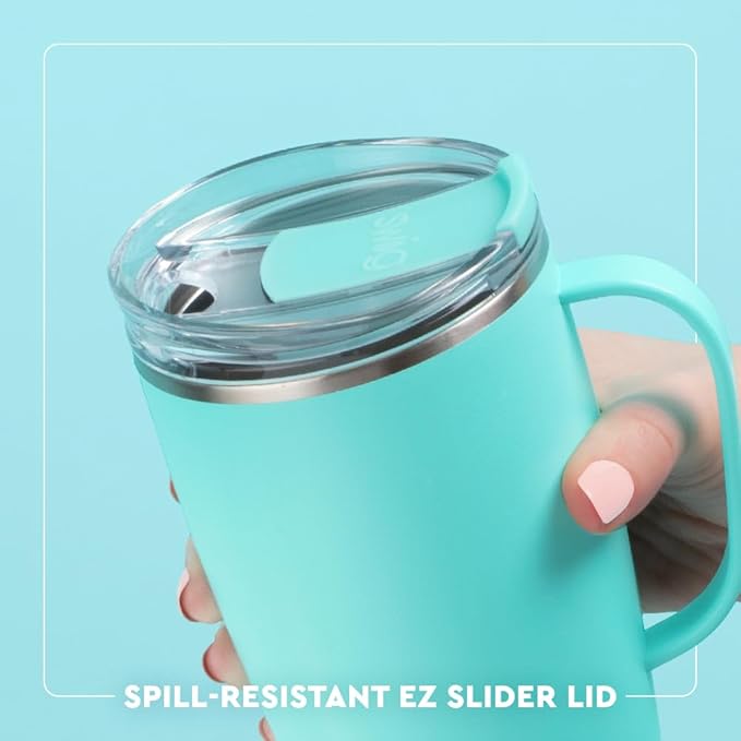 Swig Life 18oz Travel Mug, Insulated Tumbler with Handle and Lid, Travel Coffee Mug, Cup Holder Friendly, Stainless Steel 18 oz Tumbler, Reusable Insulated with Lid (Lemon Meringue)