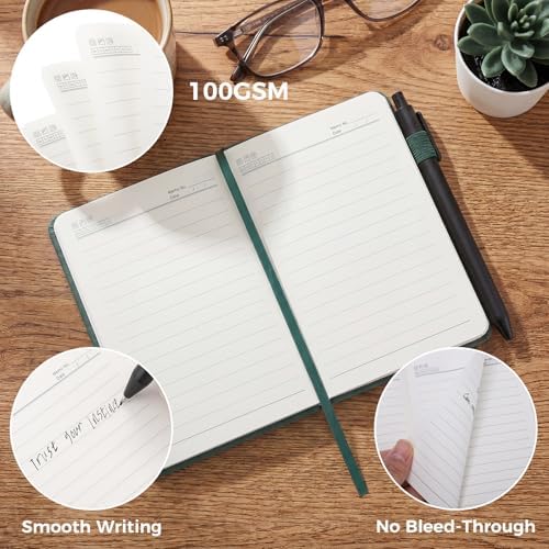 Thboxes 3 Pack Pocket Notebook Journals, A6 Mini Ruled Hardback Notepad Set