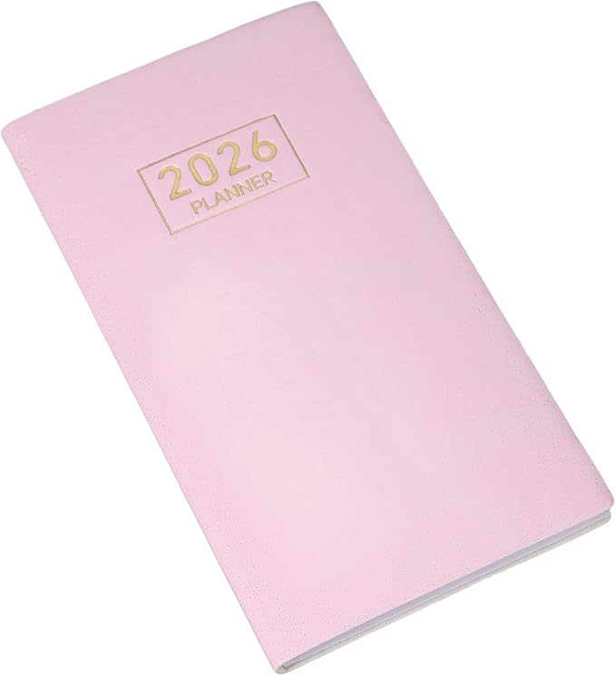 PATIKIL 2026 Daily Planner Notebook, 6.8 x 3.8" 64 Sheets Undated to Do List Daily Weekly Monthly Goals Pocket Notebook for Office Home Study Work Weeding Time Management, Star Pink